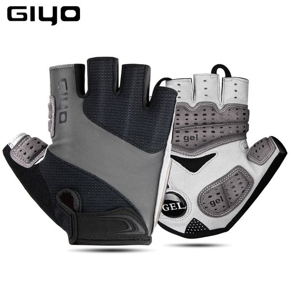 

giyo breathable lycra fabric cycling gloves road bike riding mtb dh racing outdoor mittens bicycle half finger glove 220812, Blue;gray
