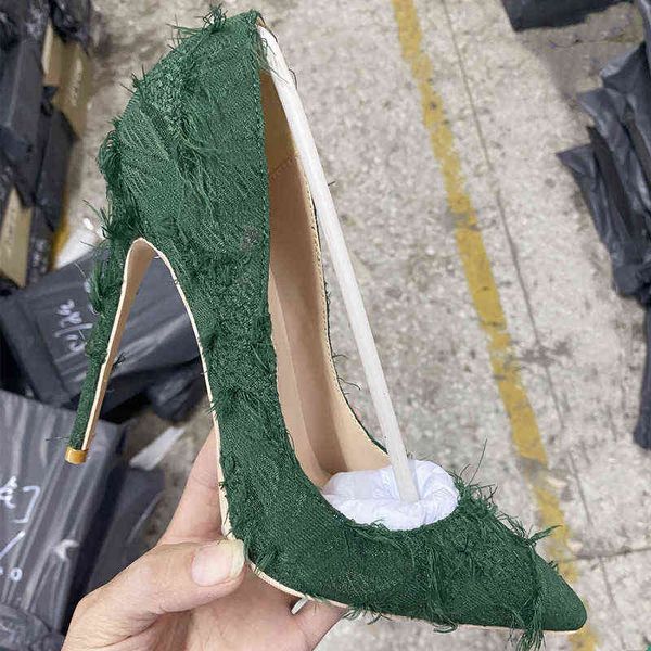 

noenname null 12cm womens high heels with tassels and tassels old cloth high fashion design size 33-45 t220730, Black