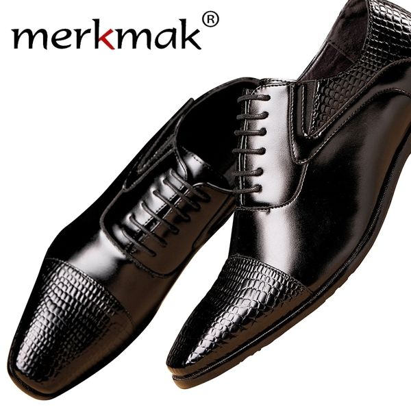 Merkmak Men Shoes Top Quality Oxfords Мужчины подлинные кожа