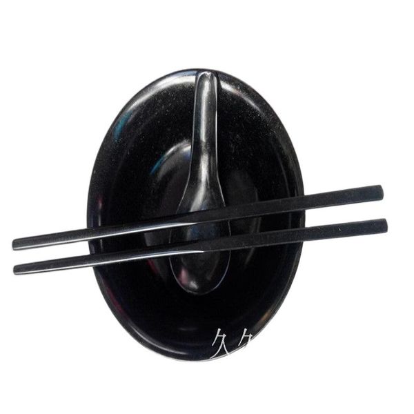 

chinese black jade wanyu black beryl health chopsticks spoon tableware, Silver