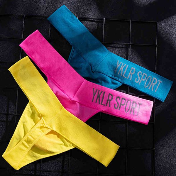 

women's underwear seamls sports fitns letter wide waist middle briefs thong, Black;white