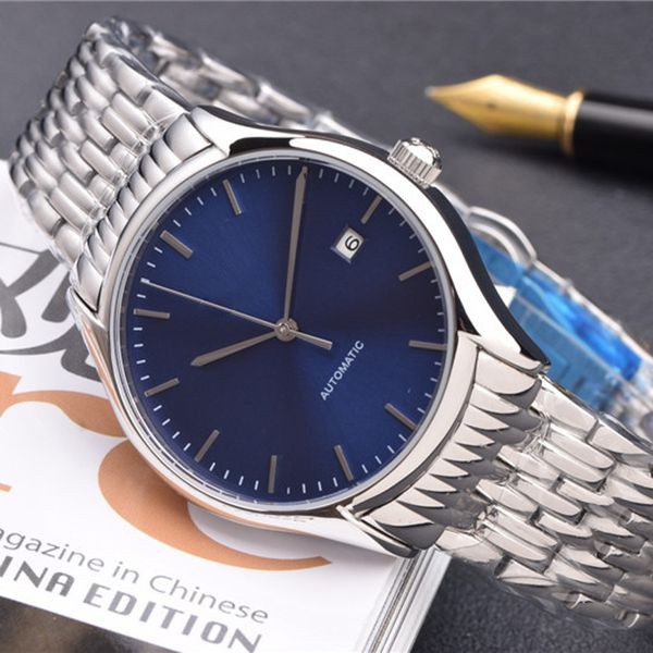 

watches luxury designer men automatic watch date display mechanical movement wristwatch wholesale retail, Slivery;black
