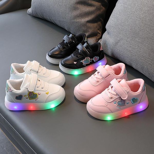 Спортивные дети на свежем воздухе светодиодные ботинки мальчики девочки освещены кроссовки, светящиеся для ребенка с яркой подошвой малышей