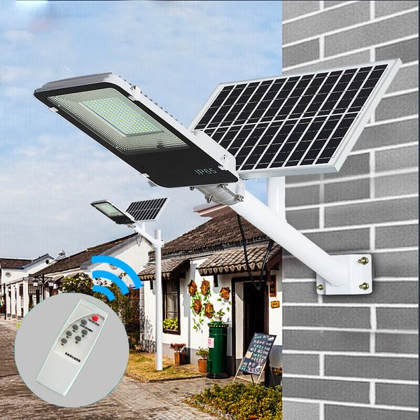 300/200/100W Solar Solar Solar à prova d'água de alumínio LED LED Solar Street Light Backyard Street Lâmpadas de segurança Iluminação de inundação