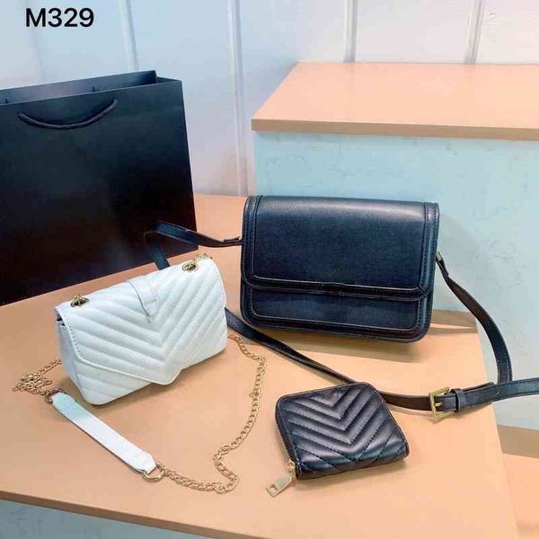 

women luxurys designers 3 pcs set black crossbody bags wallet for brand designer shoulder clutch strap fashion single white messengers purse