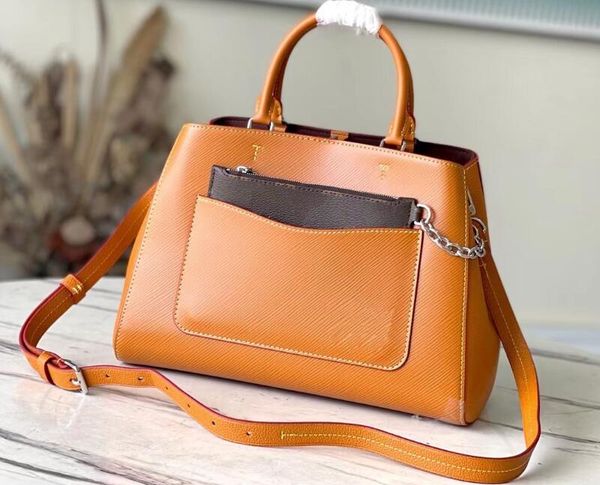 

realfine bags 5a m59953 30cm marelle mm tote brown epi leather shoulder handbags purse for women with dust bag