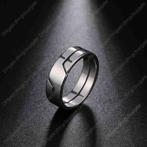 

skyrim fashion simple stainless steel couple ring for men women casual finger rings jewelry engagement anniversary gift, Slivery;golden