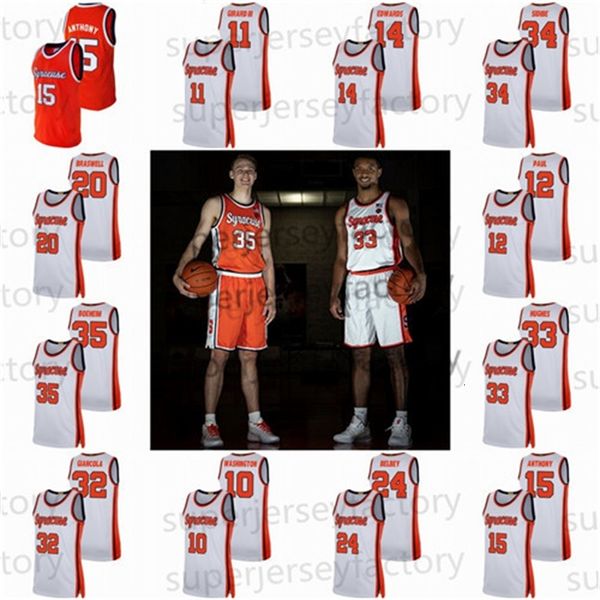 A3740 2020 NCAA Syracuse Orange 35 Buddy Boeheim 33 Elijah Hughes 0 Brycen Goodine 21 Marek Dolezaj College Basketball Jerseysys