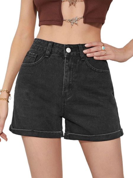 

straight leg denim shorts k4tu#, White;black