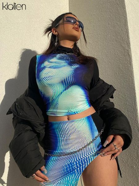 

fashion casual print slim and mini skirt two piece skirt set women 2022 spring autumn new streetwear office lady, Black;gray