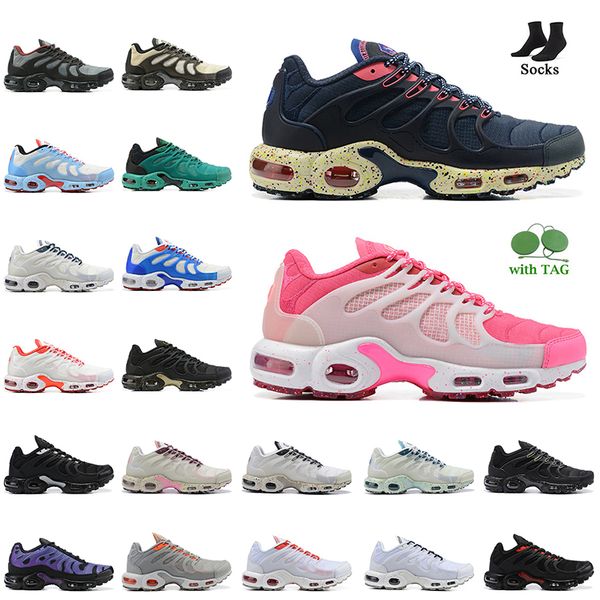

2022 women mens tnplus tn terrascape plus running shoes midnight navy blue pink white blue shattered ice black metallic gold tan burgundy tu