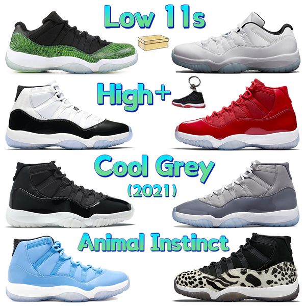 

with box 11 basketball shoes men women sneakers 11s sports trainers cool grey jubilee bred legend university blue animal instinct low shoe