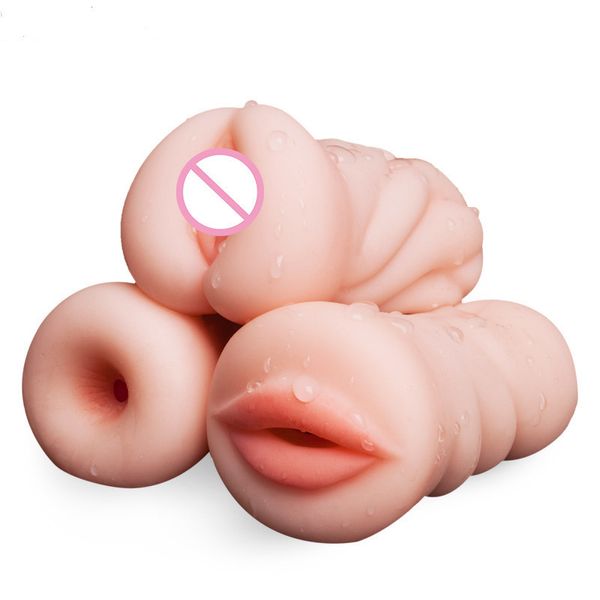 3 Stil oraler Muschi sexy Masturbator 3D Realistic Throat Silikon Künstliche Vagina Mund Anal erotische Spielsachen für Männer Shop