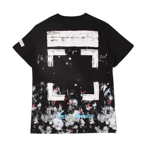

offs fashion brand luxury mens t shirts designers high-quality t-shirt cotton loose arrow badge original bags women tees casual sport black, White;black