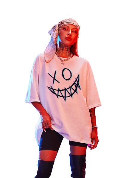 

cartoon graphic oversized tee w9zu#, White