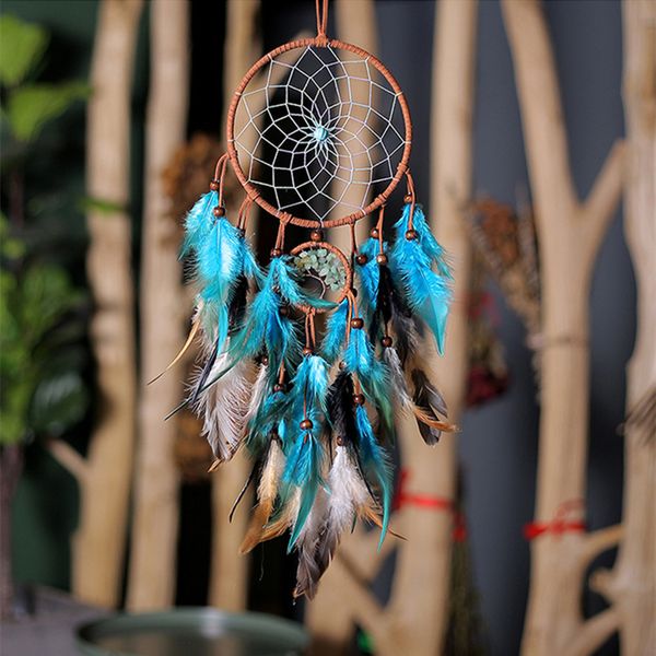 Dream Catcher Chimes Art Home Craft Dreamcatcher Ornament Ornament Vishing Sleed Dired Dired Feather 220512