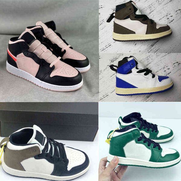 

boys girls 1 1s pink crimson dark mocha university blue baketball shoes mid gs black preschool gradeschool toddlers sneakers children