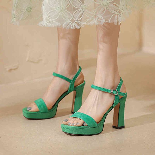 

sandals large high-heeled sandals with snap buckle, thick heel, square head and open toe fashion 38dx, Black