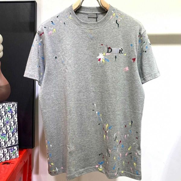 

high version d22r summer new men's t shirt round neck short-sleeved novel graffiti pattern printing couple pullover sweatshirt, White;black