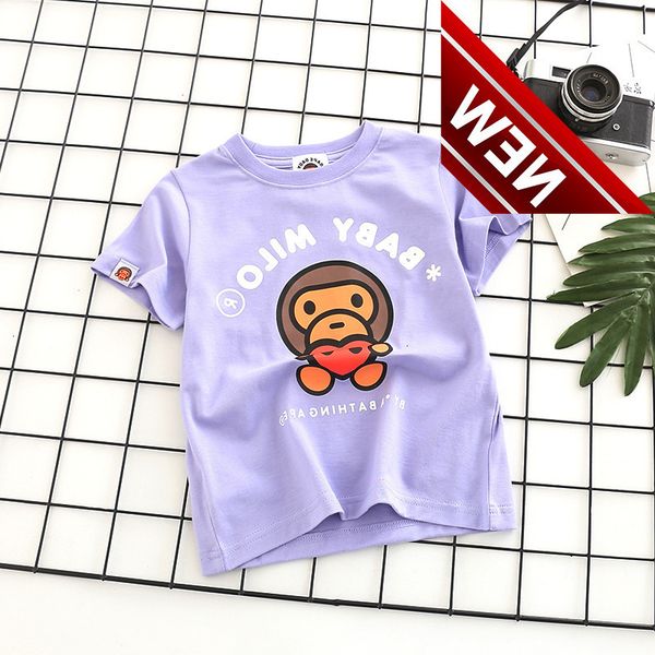 

whole hand delivery 2021 summer love monkey pure cotton children's short sleeves 100-140 yards packed with parent-child clothes, White;black