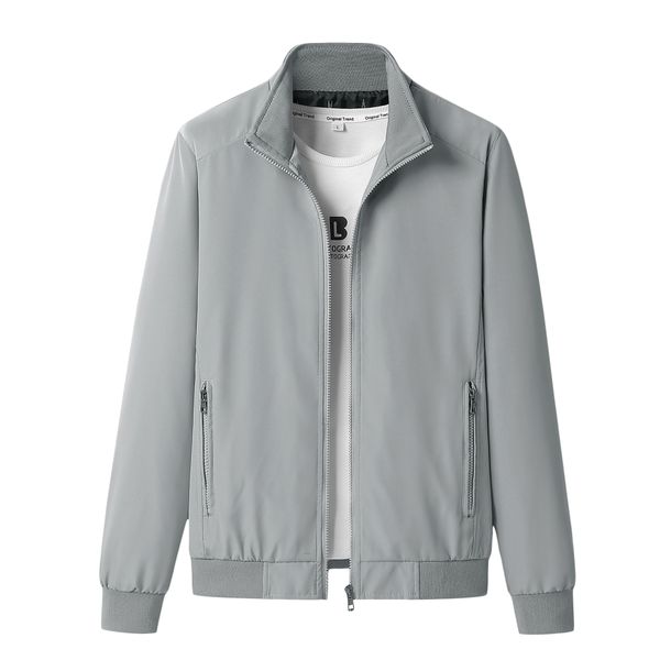 

new spring autumn men jacket coats casual solid color jackets stand collar men business jacket brand clothing male outwear, Black;brown