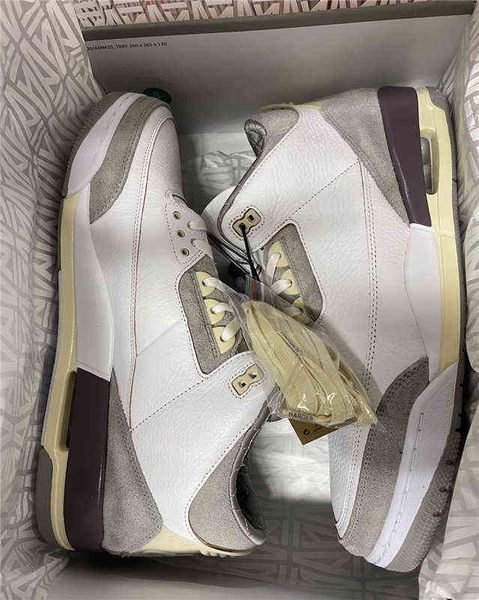 

released authentic 3 a ma maniere 3s men basketballs shoes white medium grey-violet ore-white dh3434-110 retro sport sneakers with box