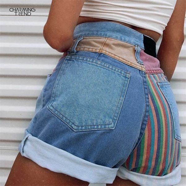 

high waist denim shorts women plus size fashion casual slim jeans short female summer vintage denim shorts women 210702, White;black