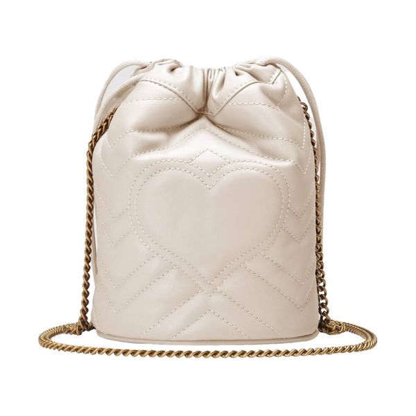 Bolsas de designer de luxo Mulheres um ombro Bolsas de Crossbody Bolsas de moeda Cosses de padrões cardíacos Bacha de balde de design de cordão Coração Carteiras de armazenamento pequenas femininas