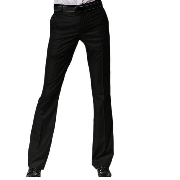 Calças masculinas 2022 Spring Men's Arneco oeste queimado formal com tampa traseira Bell Bottom Pant Black Business Tamanho 28