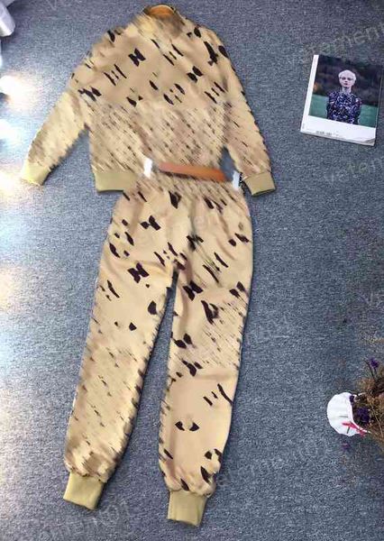 

tracksuit women two piece set designer tracksuit brown fashion brand full body logo print jacket with sweatpants track suit womens jogger sw, White
