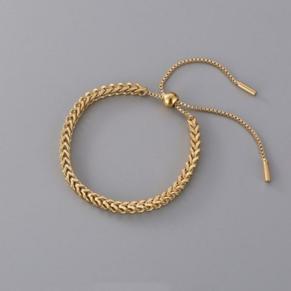 

ladies charm bracelet luxury designer pull woven titanium steel bracelet jewelry, Black