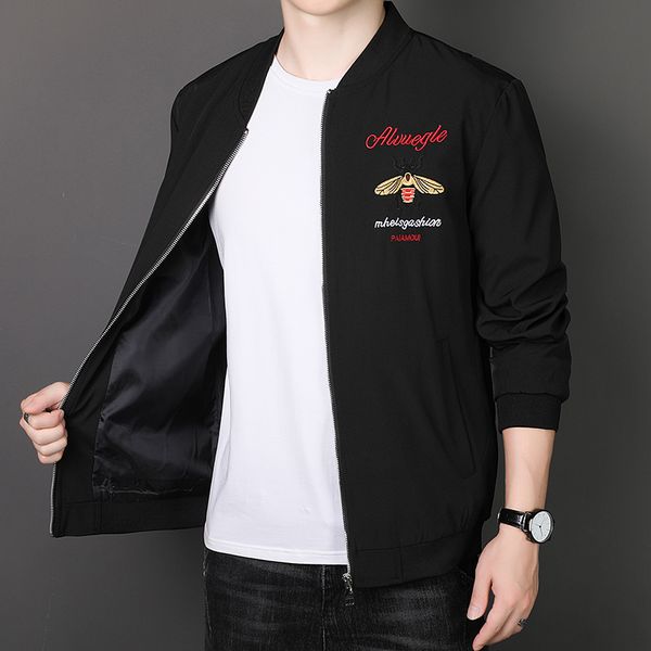 

men's jacket american patchwork monogram embroidered loose jacket street vintage clothing skull embroidered baseball jacket men, Black;brown