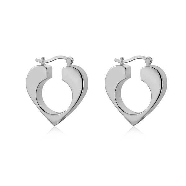 

ins minimalist three-dimensional love hollow earrings stud female vintage middle-aged high-end personality peach heart all-match gift, Golden;silver