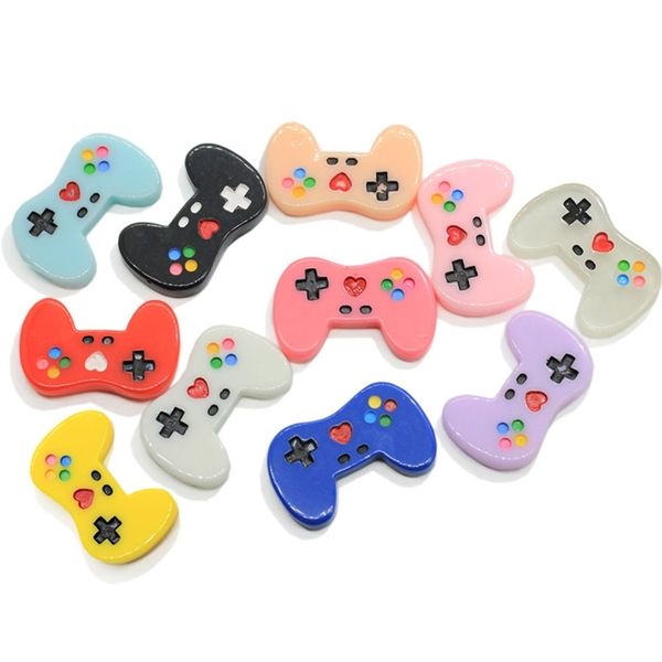 50/10/White Game Controller Resina Flatback Cabochon Kawaii Glow Cabochons Craft Decoration Hair Bows Centro Charms DIY