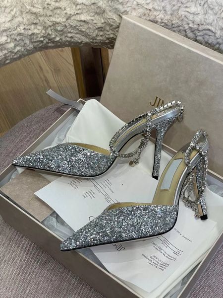 

summer famous saeda sandals shoes pointed toe women pumps crytal strap stiletto heels lady nude black glitter evening party bridal eu35-43 b