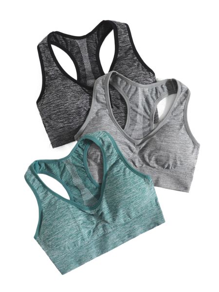 

3pcs seamless racer back sports bras q8vf#, Gray