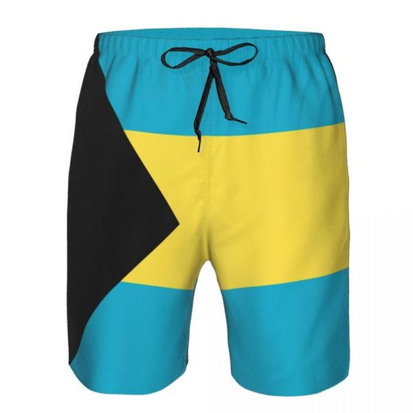 Calções de banho masculinos de praia calções de secagem rápida para homens Bahamas Flag Swimwear cuecas de praia de secagem rápida masculinas
