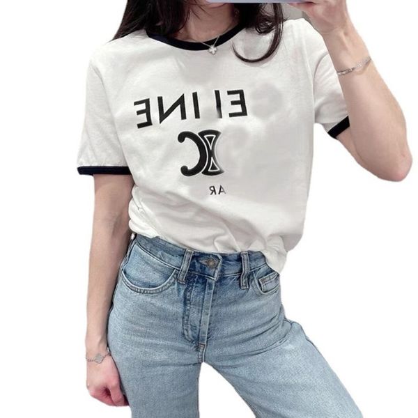 

women's t-shirt summer ce white arc de triomphe letter printing casual versatile short sleeve round neck t-shirt women
