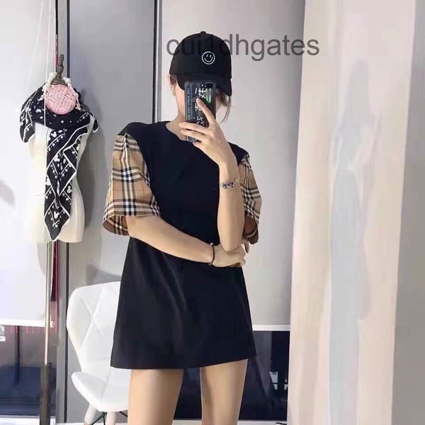 

2022 designer b br t shirt 2022 men's and women's same youth summer t-shirt korean chao brand li bbr war horse lattice splicing sh, White;black