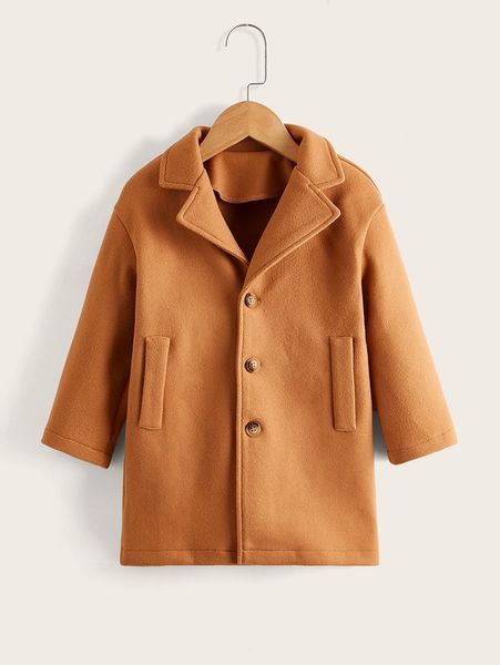 

toddler boys lapel neck single breasted overcoat she, Blue;gray