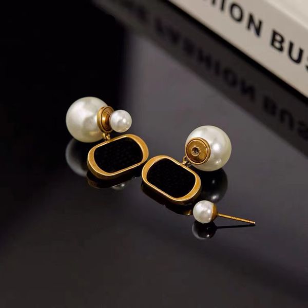 

jewelry pearls stud earrings white alloy silver studs 18k gold plated designers dangle earrings festivals birthday gifts large size hypoalle, Golden;silver