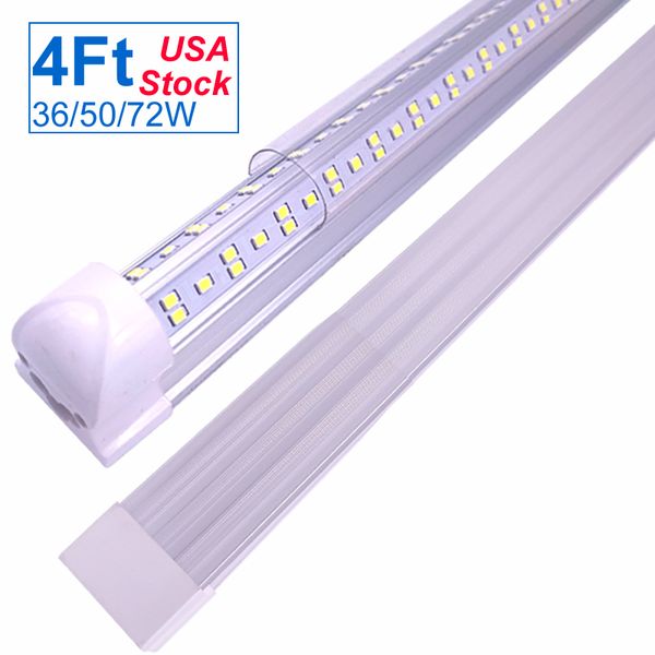 LED 4 FT Loja Luz, 4FT 36 50 72 Watt Lâmpada de tubo industrial, 48 polegadas lâmpadas linkable para garagem, armazém, forma v, 4 'luzes de refrigerador, 36w 50w 3600lm 5000lm Oemed