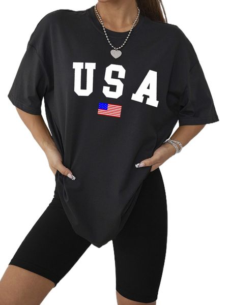 

flag and letter graphic tee x3vr#, White