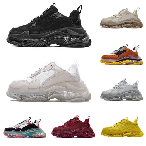 

2022 new men women dad shoes 17fw triple s casual shoes clear bubble bottom mens sneakers black red old grandpa trainer chaussure tdn3