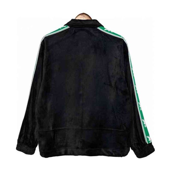 

autumn winter new side webbing green letter veet leisure coat2022 luxury br fashion design all-match men's and women's sweater, Black