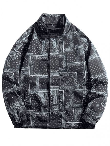 

men paisley scarf print jacket z9jo#, Black;brown