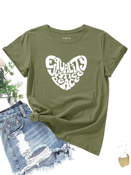 

heart & letter graphic tee 6710#, White