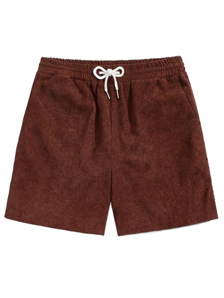 

romwe guys corduroy drawstring shorts x4j6#, White;black
