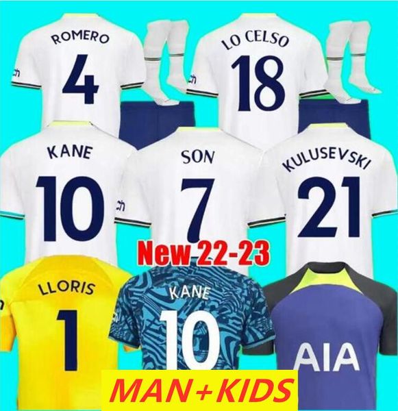 

22 23 kane son kulusevski perisic soccer jerseys tottenham hojbjerg morgan 2022 2023 lucas llors third football kit shirt bryan bergwijn me, Black;yellow