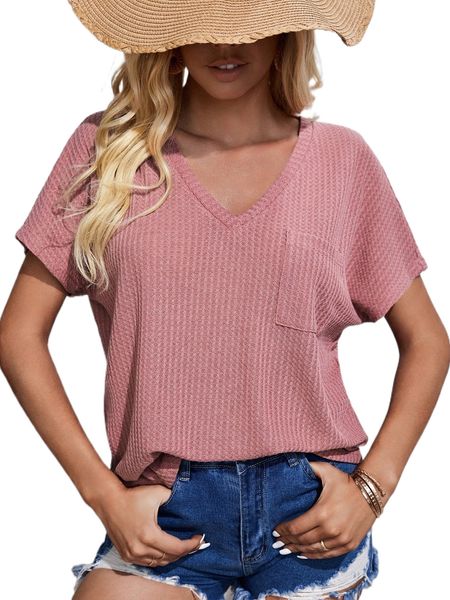 

patched pocket batwing sleeve tee x5bz#, White